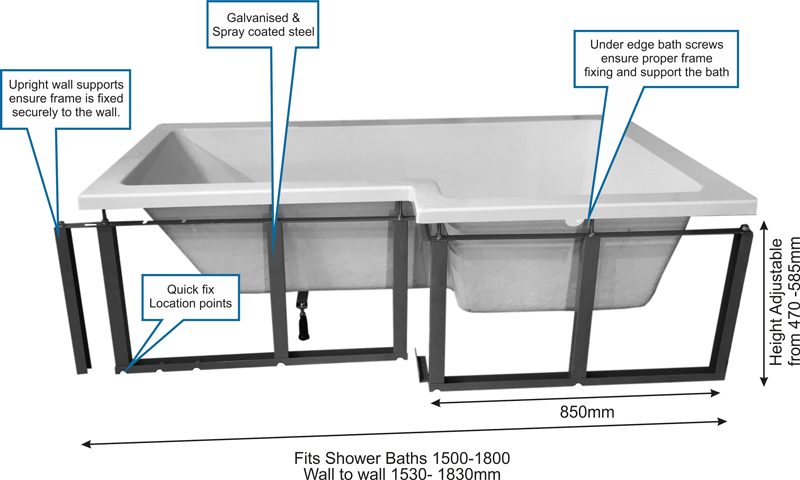 L shaped shower bath1 2